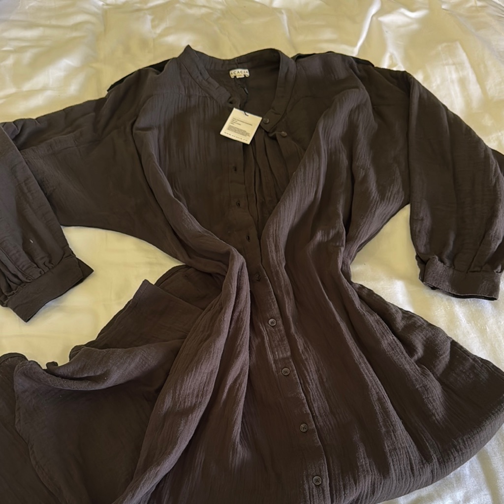 Acacia Lena Cotton Gauze P/S Nwt Carob